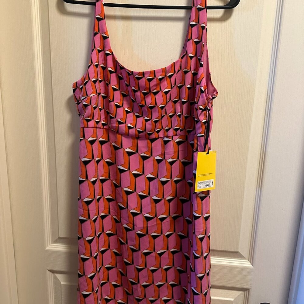 Women's 90's Shift Pink Modern Geo Mini Dress - DVF for Target new Size 14